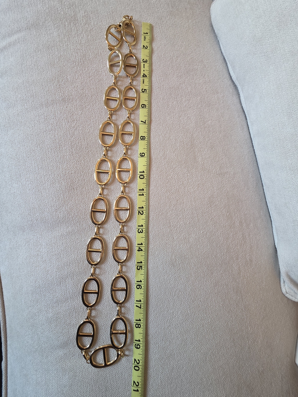 Michael Kors Gold Tone Logo Link Necklace Statement Chain - Long - Picture 4 of 5